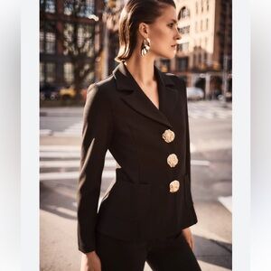 Joseph Ribkoff Black Blazer with Gold buttons